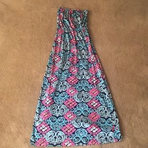Strapless Lilly Pulitzer maxi dress in size XS